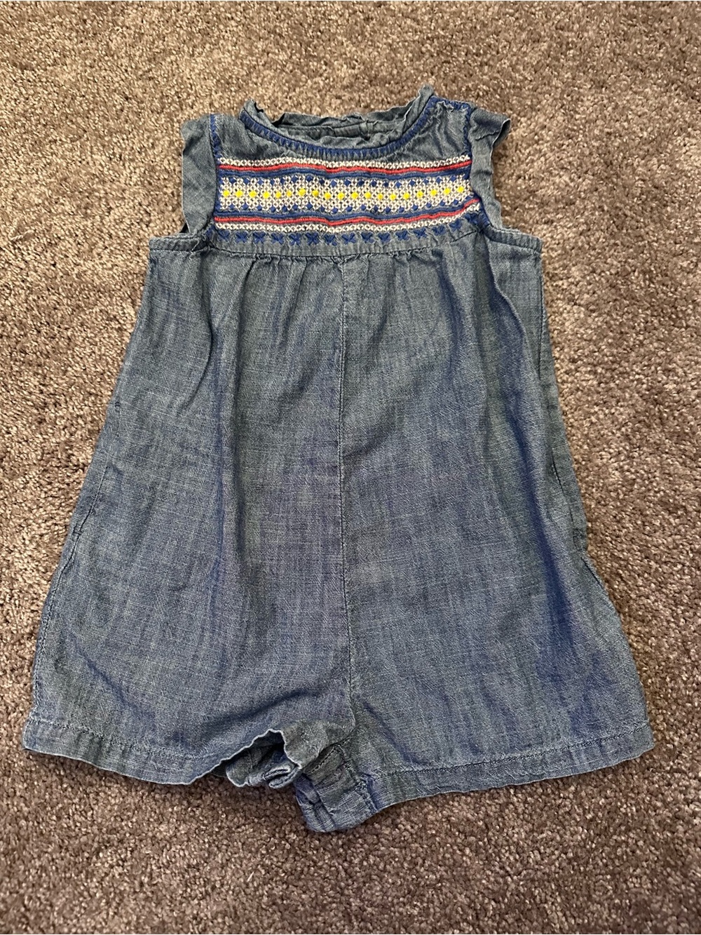 Baby GAP Chambray Smocked Romper Size 18-24 months